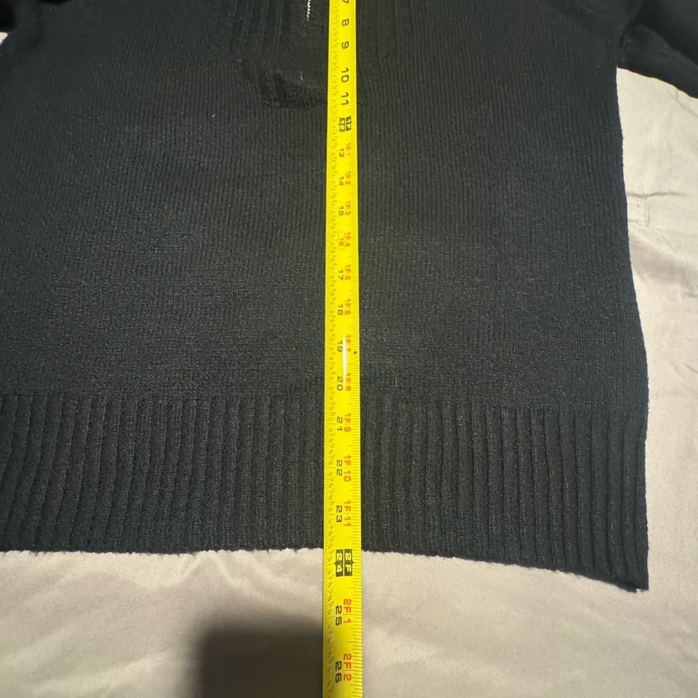 Black Women's Sweater with Ruffle Details - Picture 8 of 9